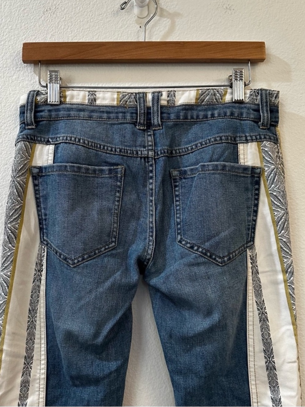 Free People Danica low rise flat jeans with patchwork details - Picture 6 of 9